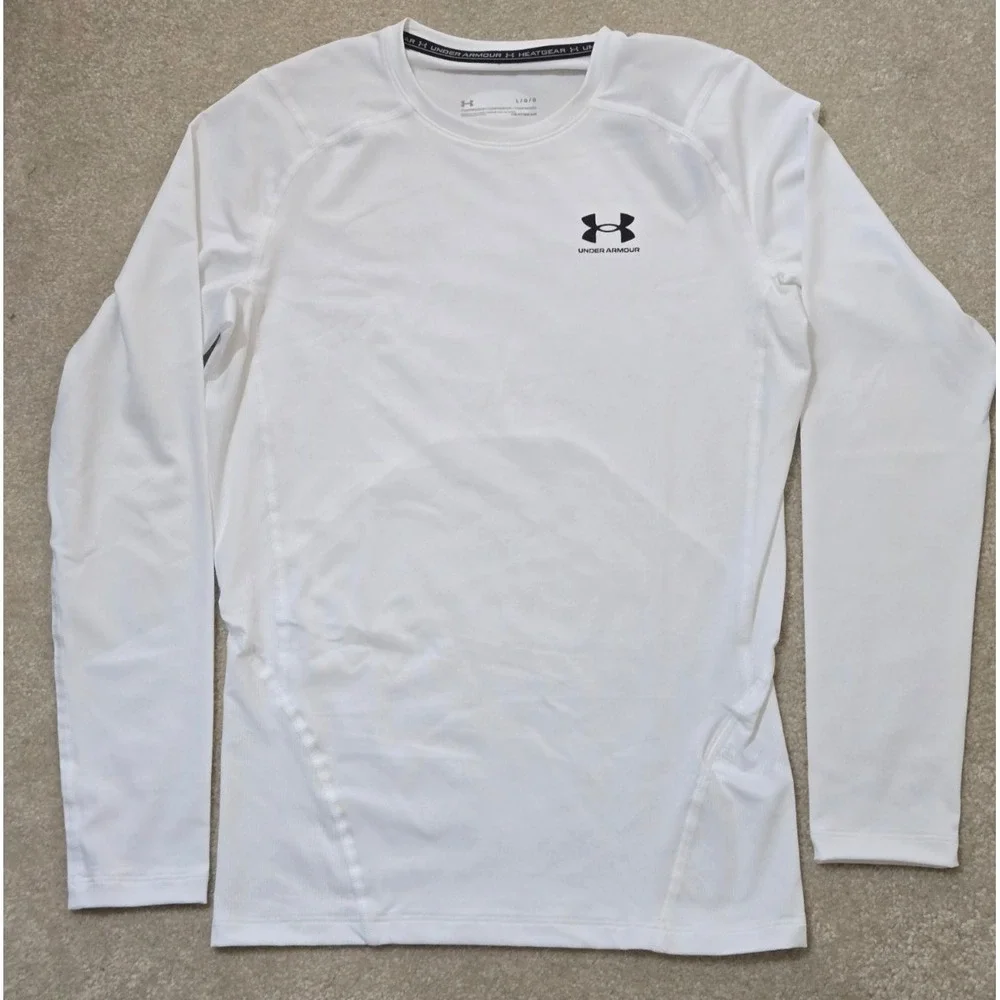Under Armour Heat Gear Compression Long Sleeve Men's L White NWT